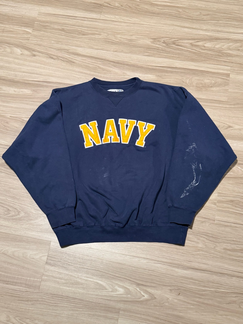 Gear For Sports Navy Crewneck Sweatshirt with Yellow NAVY Applique